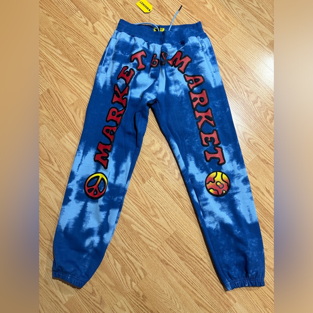 CALI LOCK GRADIENT TIE-DYE SWEATPANTS - BLUE. Market Market Large